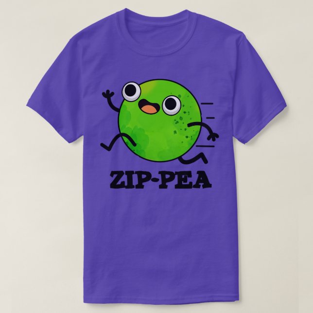 Zippea Cute Zippy Pea Pun T Shirt (Design framsida)