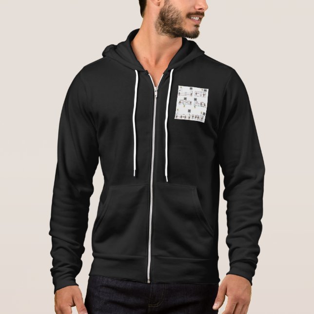 Zipped Hoodie med 3-vägs switchdiagram T Shirt (Framsida)
