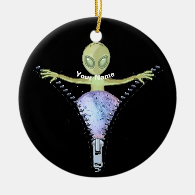 Zipper Alien Julgransprydnad Keramik (Framsidan)