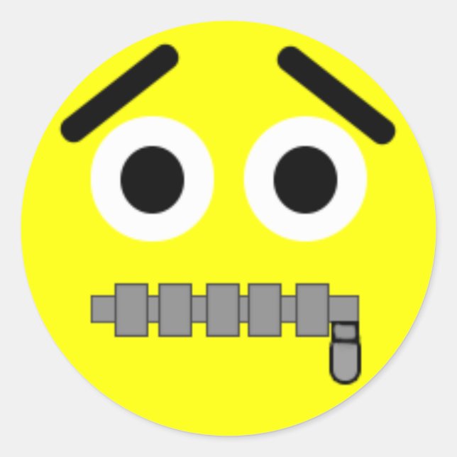 Zipper Ansikte Sticker Runt Klistermärke (Framsida)