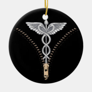 Zipper Caduceus Julgransprydnad Keramik