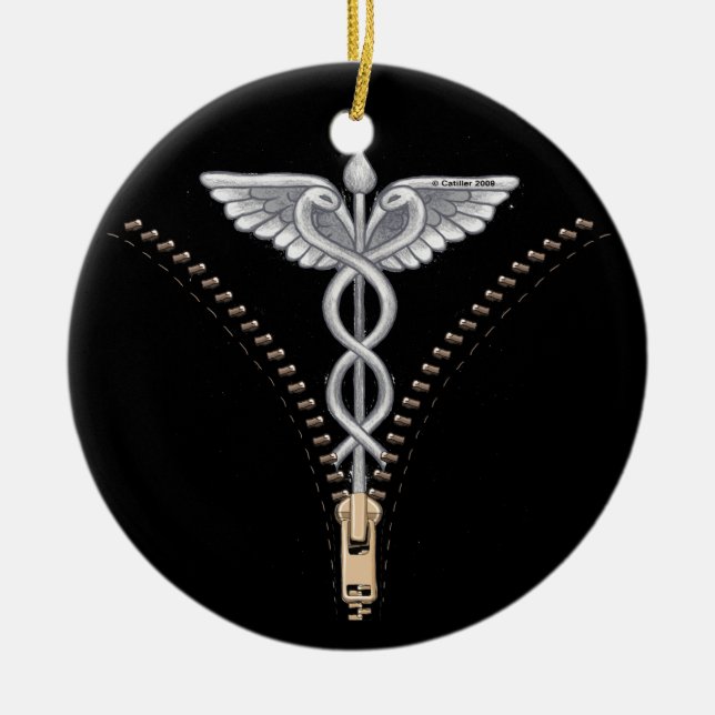Zipper Caduceus Julgransprydnad Keramik (Framsidan)
