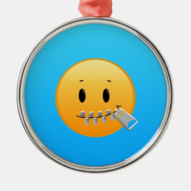 Zipper Emoji Julgransprydnad Metall (Framsidan)