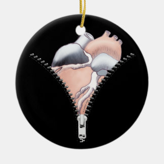 Zipper Heart Julgransprydnad Keramik