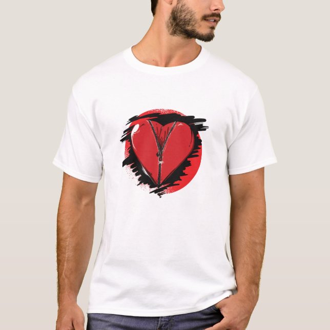 Zipper Heart T Shirt (Framsida)