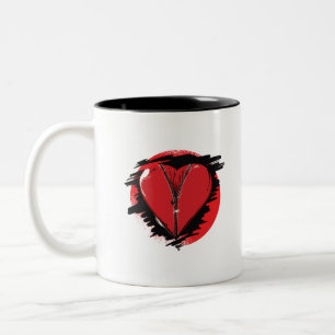 Zipper Heart Två-Tonad Mugg