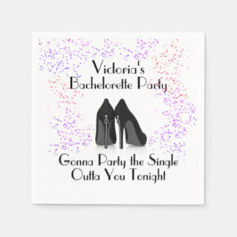 Zipper Heels Bachelorette Party Napkins Pappersservett