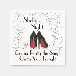 Zipper Heels Bachelorette Party Single Out Napkins Pappersservett