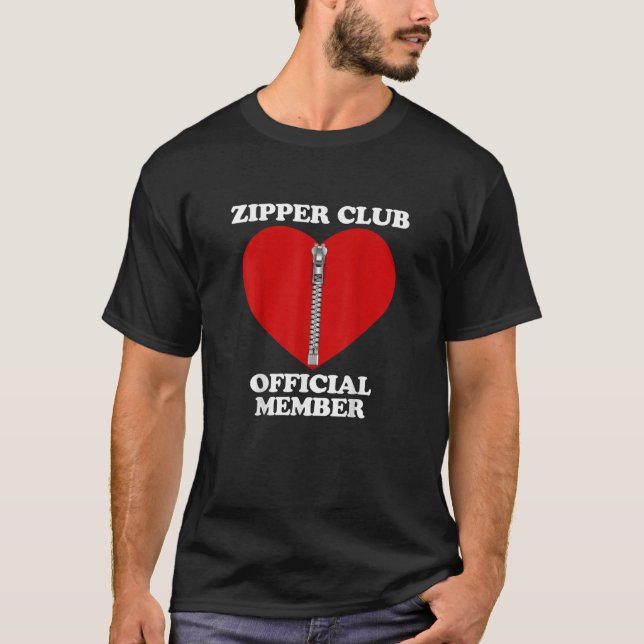 Zipper Klubb Heart Surgery Recovery Open Heart Byp T Shirt (Framsida)