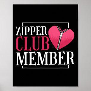 Zipper Klubb Medlem Hjärtsjukdom Medvetenhet Röd H Poster