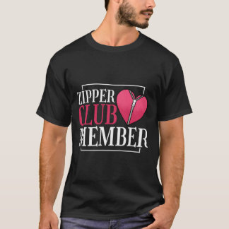 Zipper Klubb Medlem Hjärtsjukdom Medvetenhet Röd H T Shirt