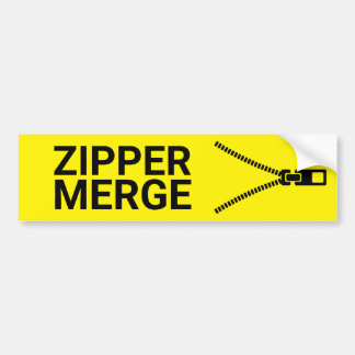 Zipper Merge Bumper Sticker Bildekal