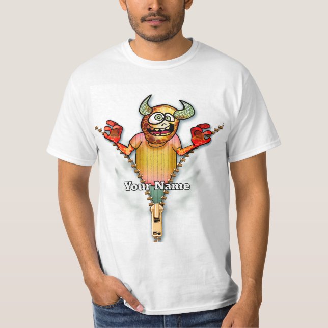 Zipper Monster T Shirt (Framsida)