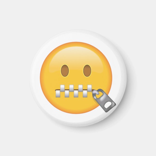 Zipper-Mouth Ansikte - Emoji Magnet (Framsidan)