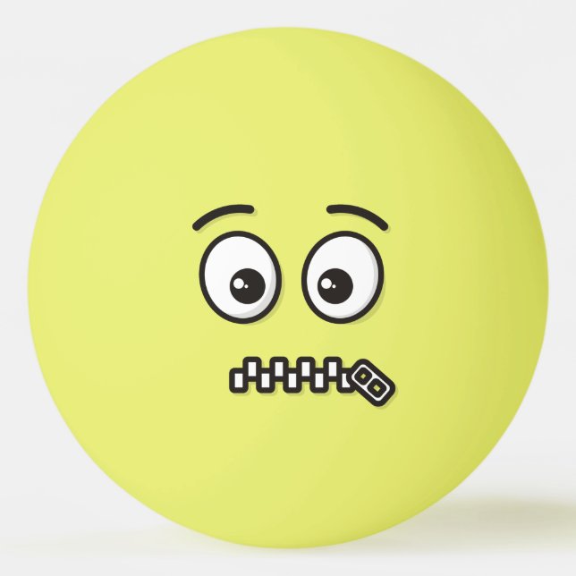 Zipper-Mouth Ansikte Ping-Pong Ball Pingisboll (Framsidan)