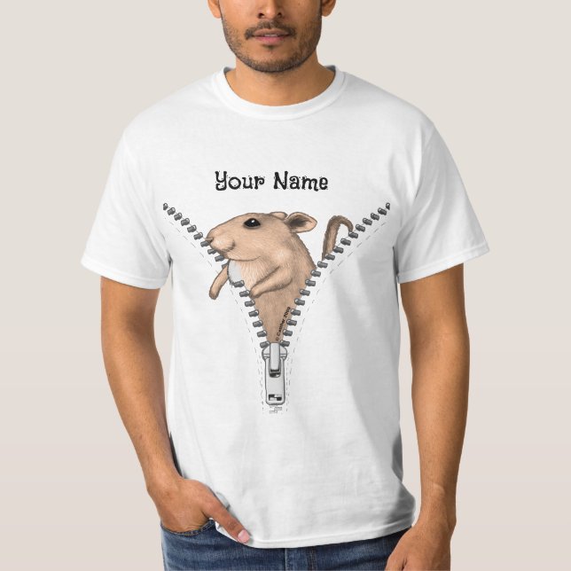 Zipper Mus  T Shirt (Framsida)