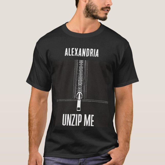Zipper Unzip Här Naughty Funny Anpassade Text T Shirt (Framsida)