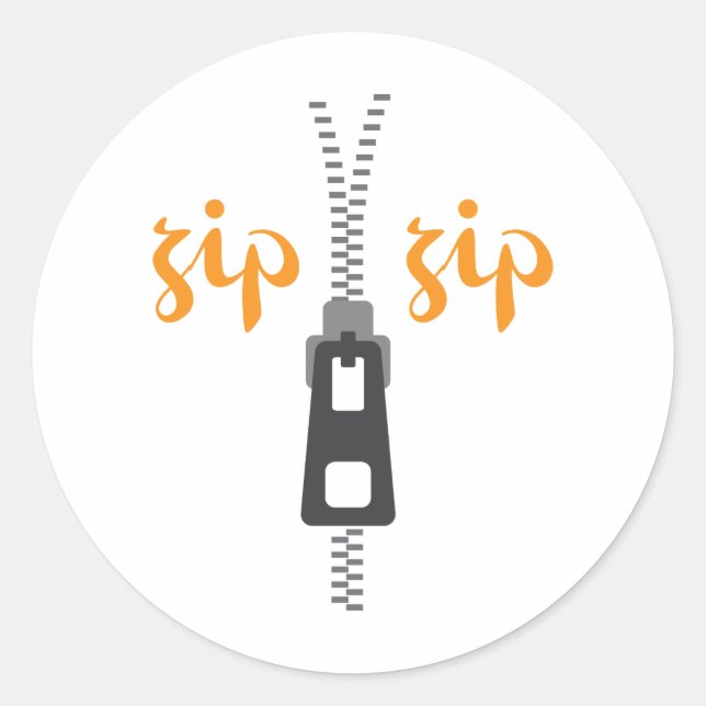 Zipper Zip Runt Klistermärke (Framsida)