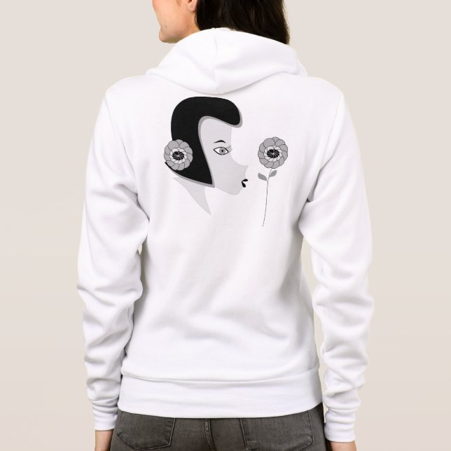 zippered hooded damer för svettskjorta t shirt (Baksida)