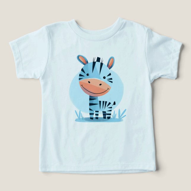 Zippity Zebra - Cute Safari Baby Bodykostym T Shirt (Design Framsida)