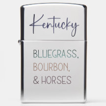Zippo Lighter - Kentucky Bluewn, Bourbon, Horse