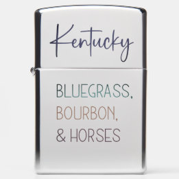 Zippo Lighter - Kentucky Bluewn, Bourbon, Horse