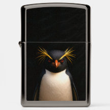 Zippo-tändare med Funny Rockhopper Penguin