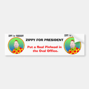 Zippy för president! bildekal