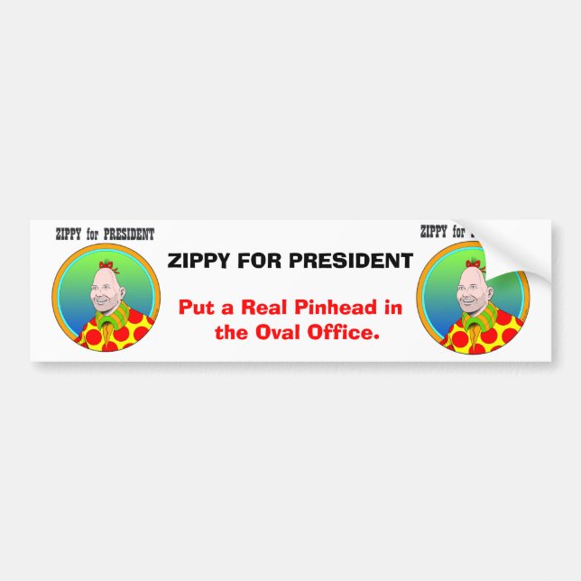 Zippy för president! bildekal (Framsidan)