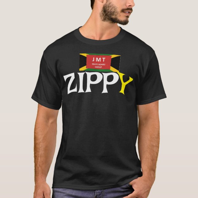 ZIPPY. Grundläggande Mörk T-Shirt (Framsida)