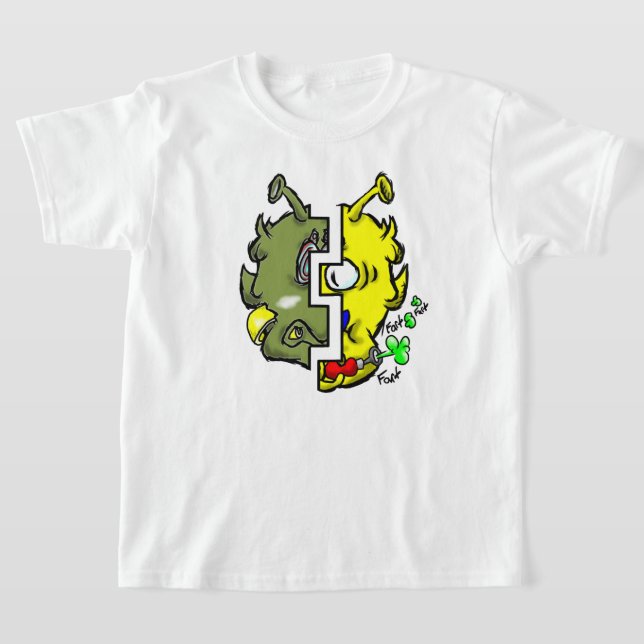Zippy Trippy Alien Dazs 2-Ansikte Yello/Gre k T Shirt (Laydown)