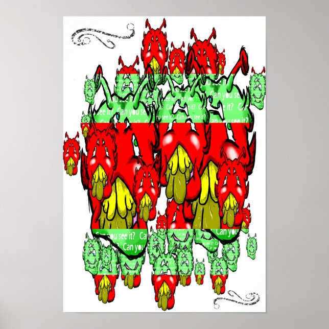 Zippy Trippy Alien Dazs Grönt-Tooth Poster (Framsidan)