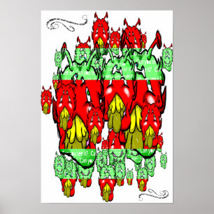 Zippy Trippy Alien Dazs Grönt-Tooth Poster
