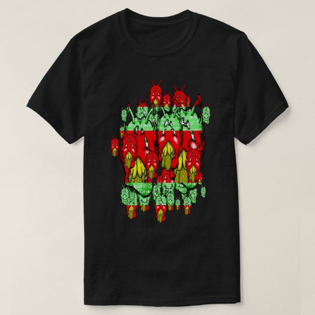 Zippy Trippy Alien Dazs Grönt-Tooth T Shirt (Design framsida)