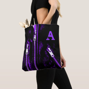 Zips Lila skriver ut Monogram hela vägen till påse Tygkasse