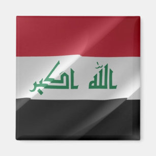 zIQ002 Iraki som väver FLAGGA Irak, Fridge Magnet