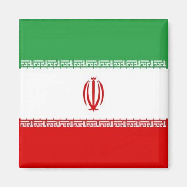 zIR001 Iran, FLAGGA Iran, Fridge Magnet (Framsidan)