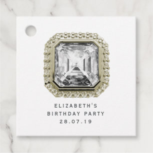 Zirconia Diamond April Birthstone Gåvor Etiketter