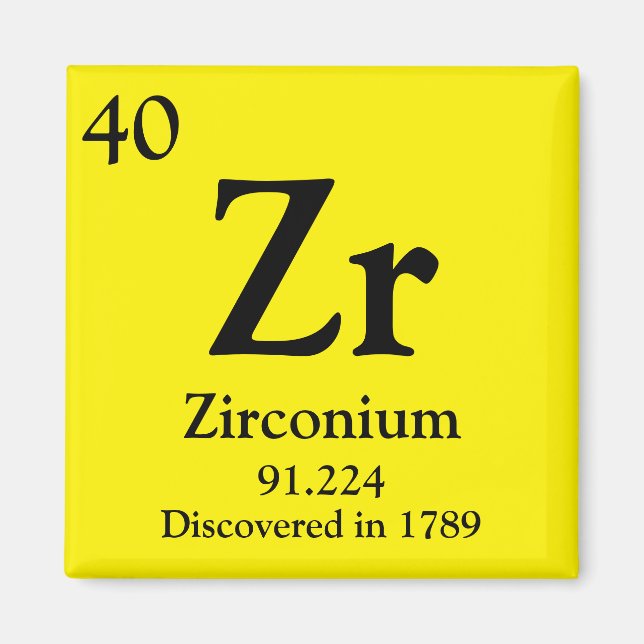 Zirkonium Periodic Bord Magnet (Framsidan)