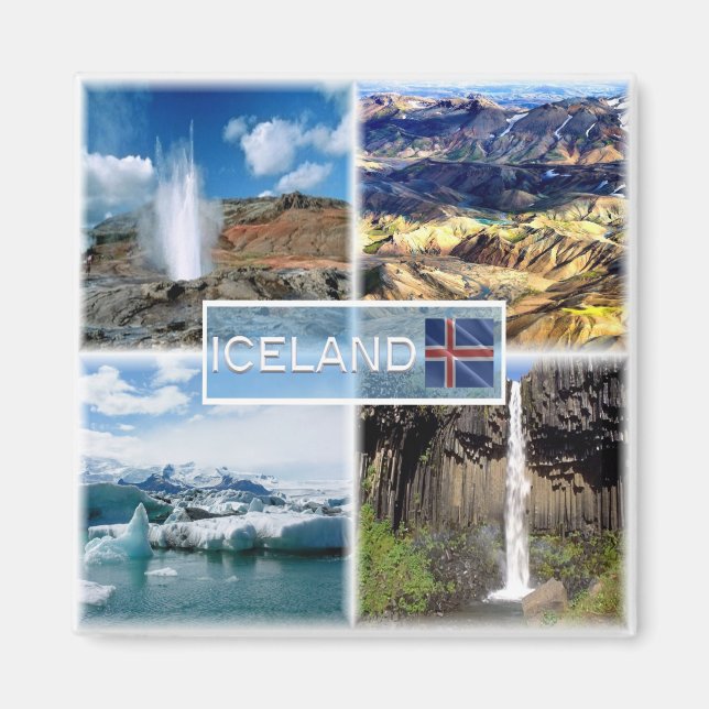 zIS004 LANDMANNALAUGAR - Island - Fridge Magnet (Framsidan)