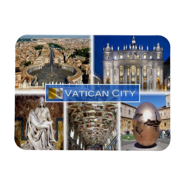 zIT000 ROME Vatikanstaten. Sankt Peter's Square Magnet (Horisontell)