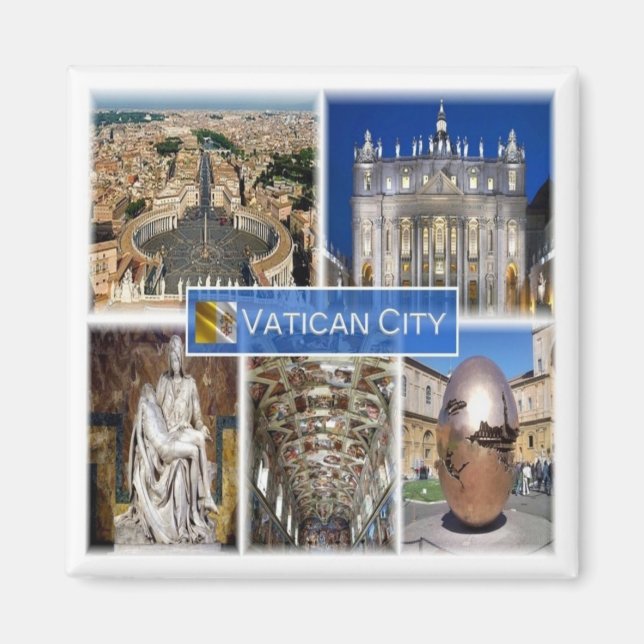 zIT000 ROME Vatikanstaten. Sankt Peter's Square Magnet (Framsidan)