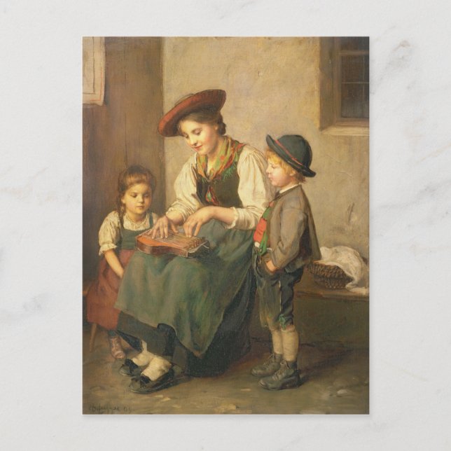 Zither Player Vykort (Framsida)