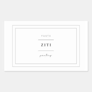 Ziti Pasta Food Label Stickers Rektangulärt Klistermärke