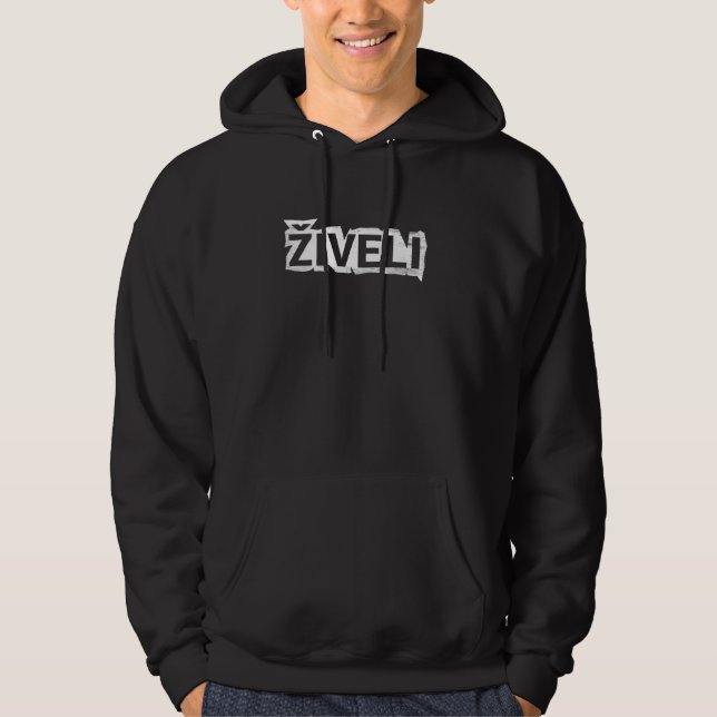 Ziveli Cheers Serbian Language Funny Serbiska cita Hoodie (Framsida)