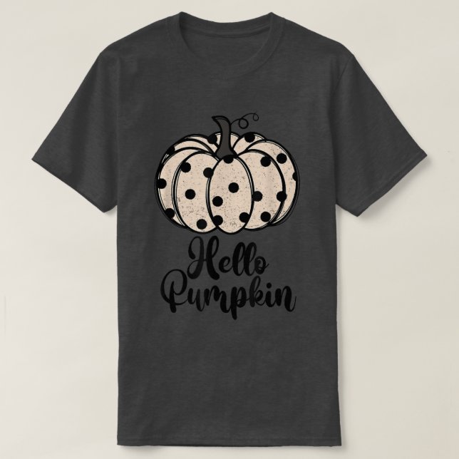 Zj4W Hej Pumpkin White Pumpkin - höstfallsfrekvens T Shirt (Design framsida)