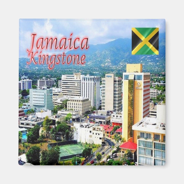 zJM005 KINGSTON, Jamaica, Amerika, Fridge Magnet (Framsidan)