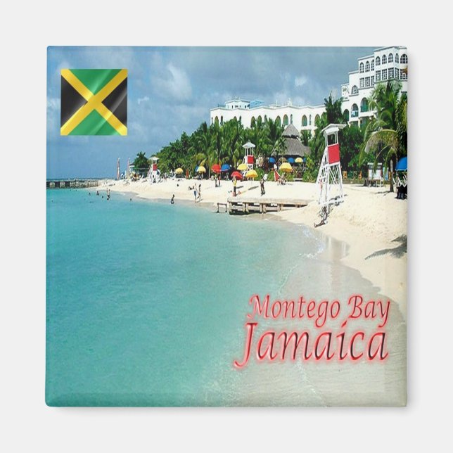 zJM011 JAMAICA, Montego Bay, Amerika, Fridge Magnet (Framsidan)
