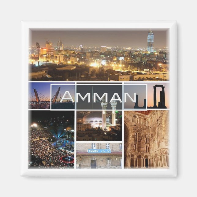 zJO005 AMMAN panorama, Jordanien, Asien, Fridge Magnet (Framsidan)