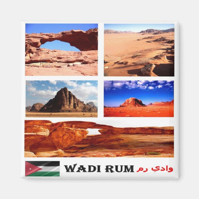 zJO015 WADI RUM, Jordanien, Asien, Fridge Magnet (Framsidan)